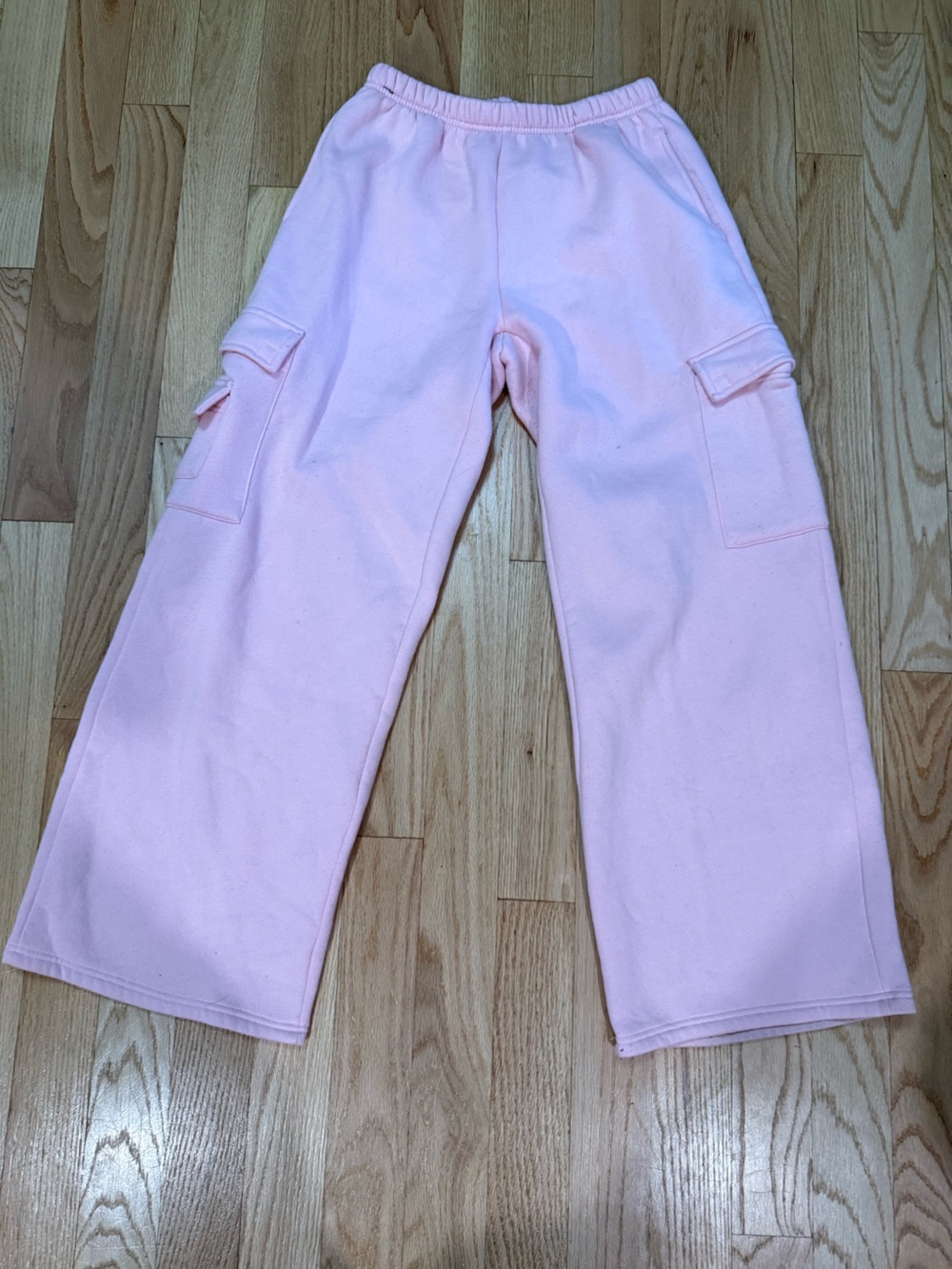 Edikted Light Pink Wide-Leg Cargo Sweatpants